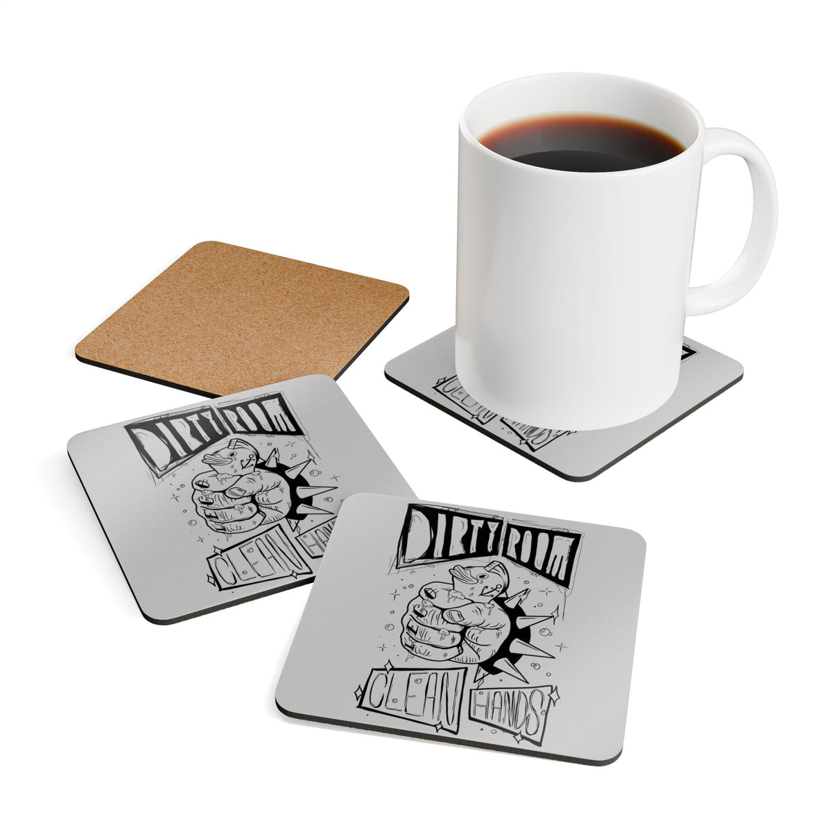 Cork Coaster Set — Rubber Ducky Art Drink Coasters