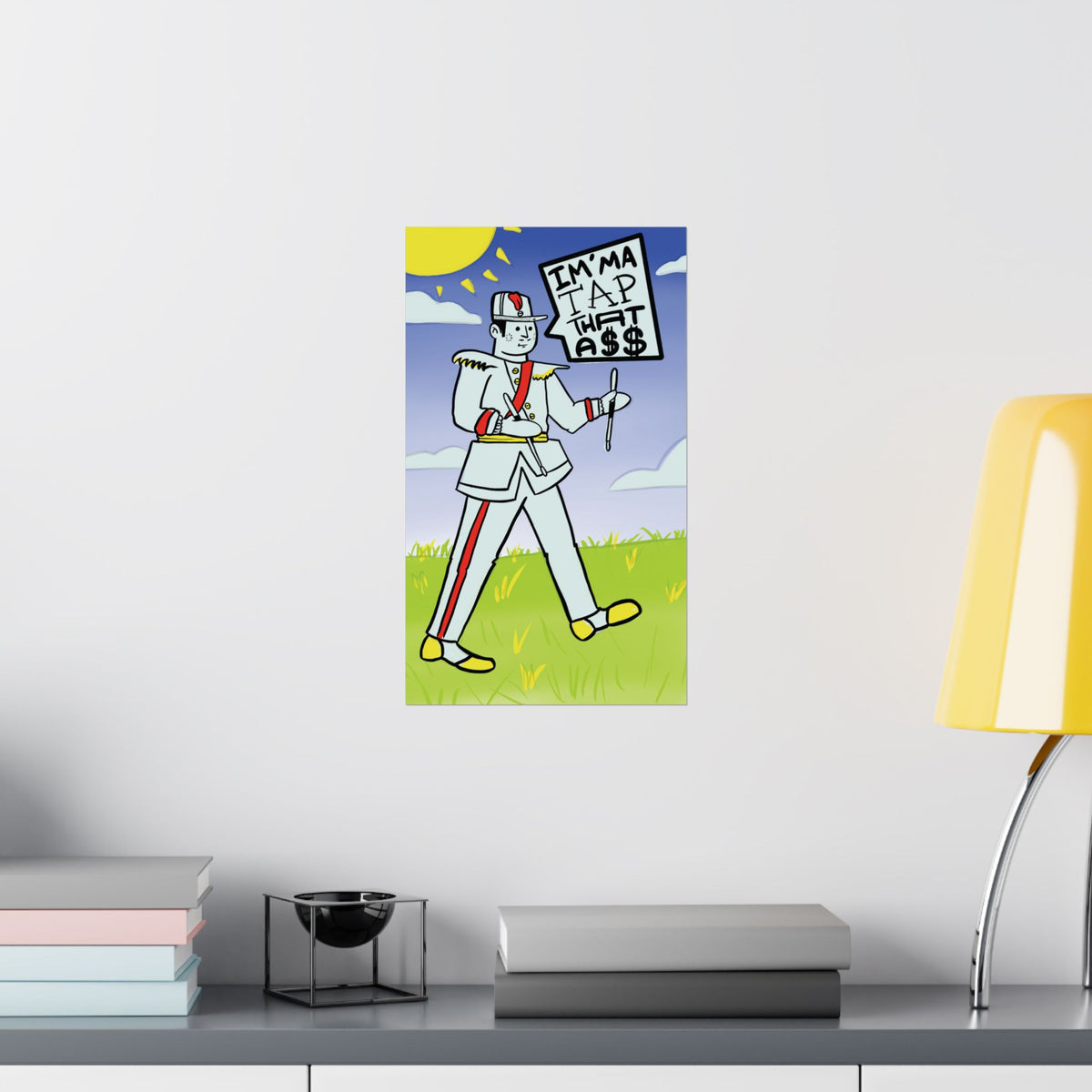 Matte Vertical Poster — Retro Parade Soldier Holding "I'mma Tap That Ass" Sign