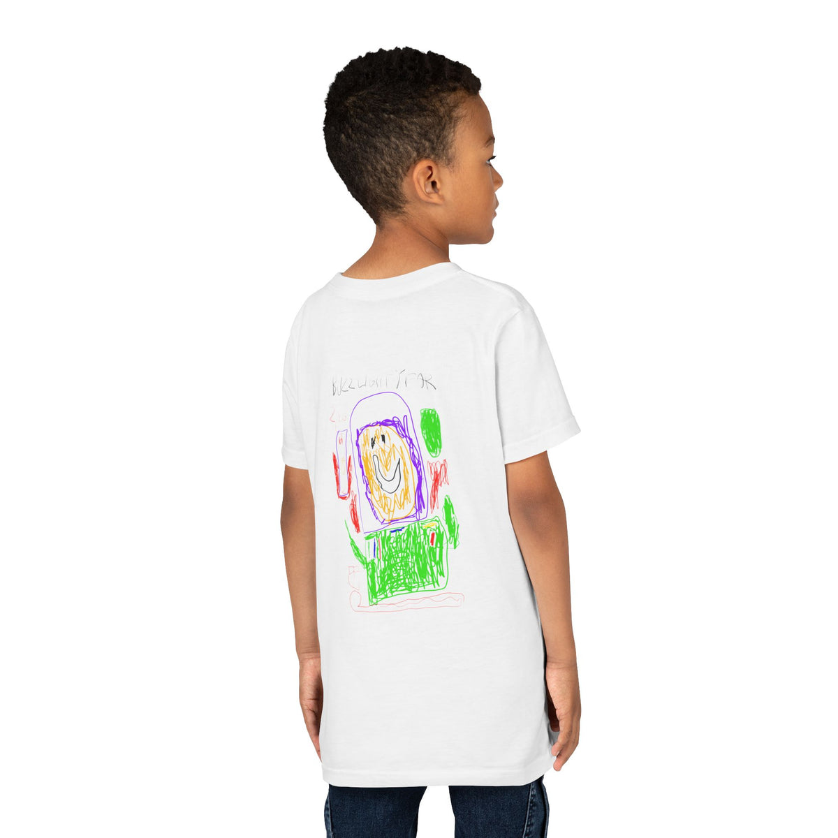 Kids Drawing Tee – Hand‑Drawn Buzz Short Sleeve Shirt