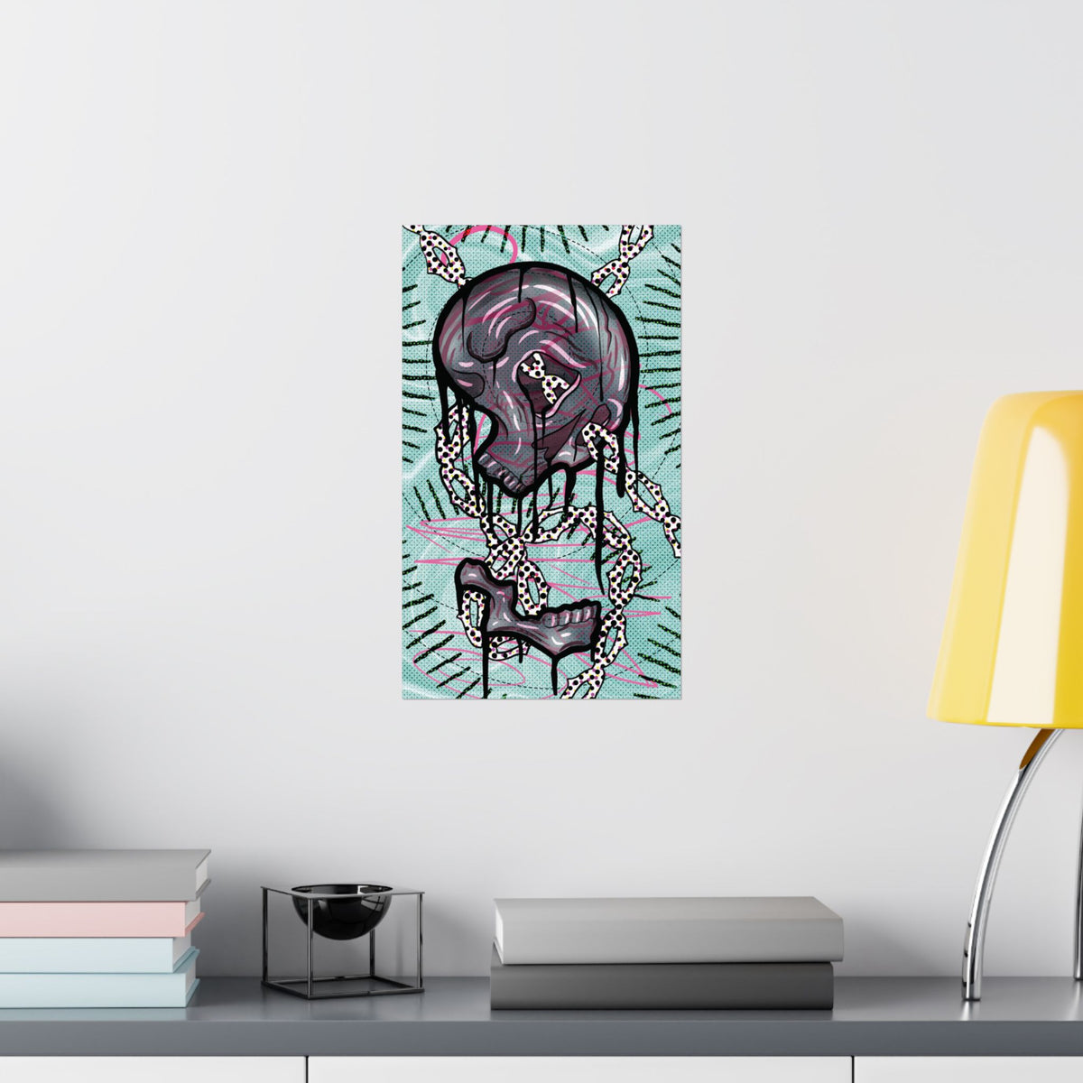 Dripping Skull Poster — Matte Vertical Wall Art for Goth & Streetstyle Décor