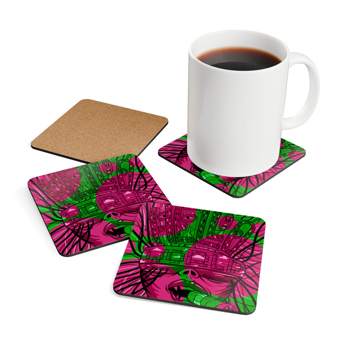"Hello World" - 4 Coaster Set