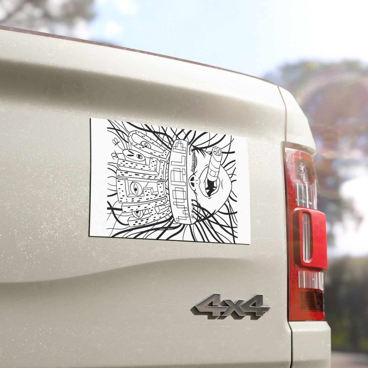 Car Magnet — Hello World Monochrome