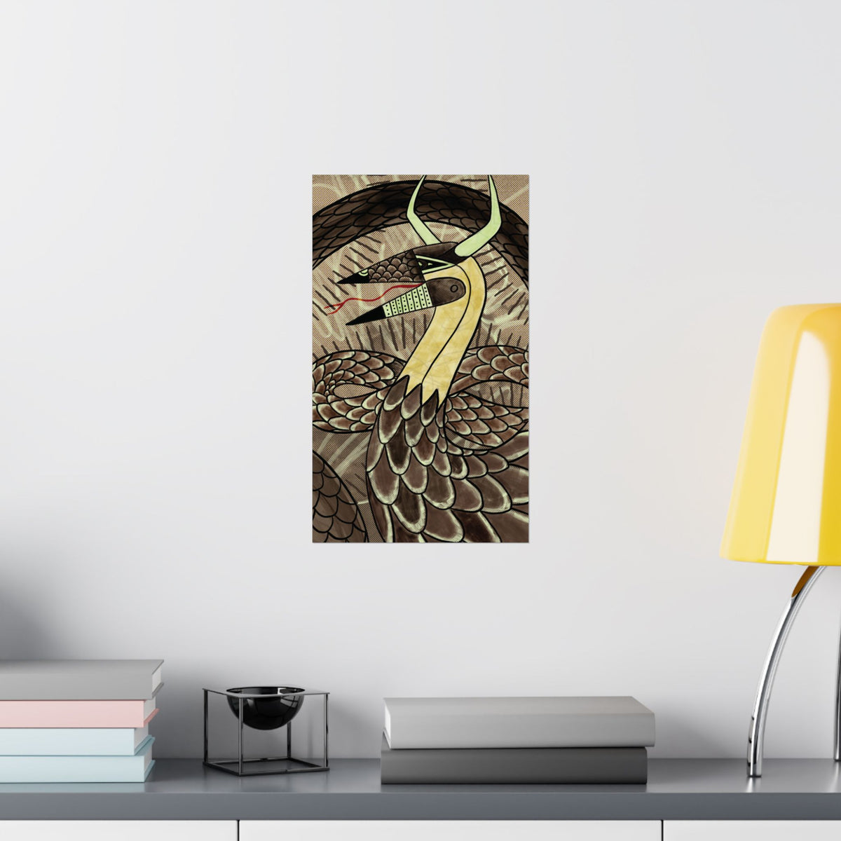 Mythic Serpent Poster — Matte Vertical Dragon Art Print