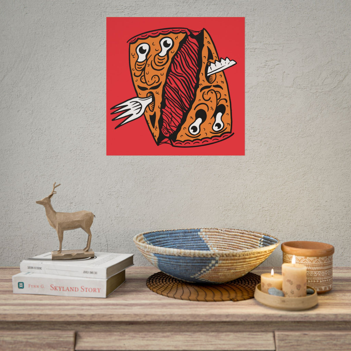 "PIZZA FACE" - Rolled Poster Print (Square) (Matte/Glossy/Satin)