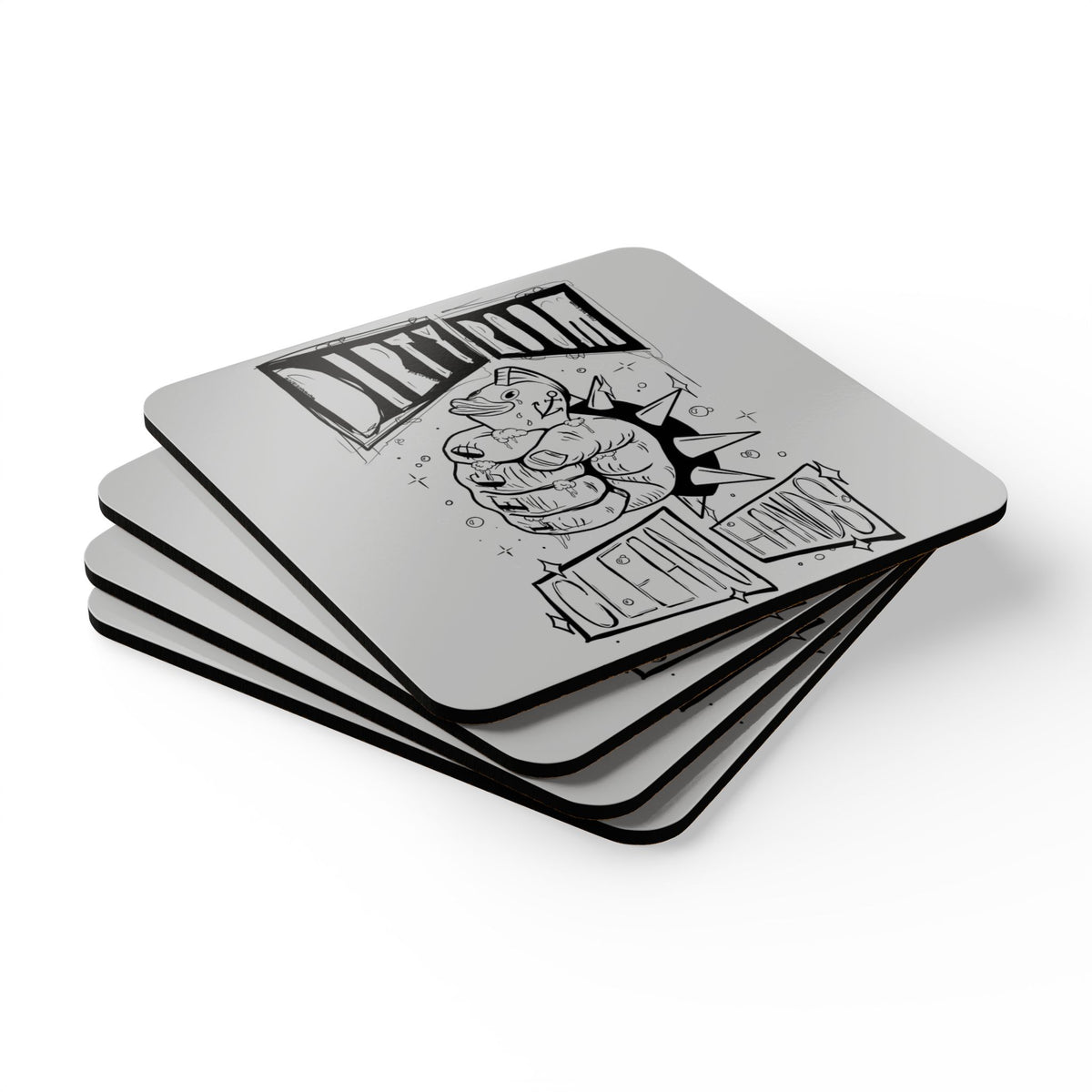 Cork Coaster Set — Rubber Ducky Art Drink Coasters