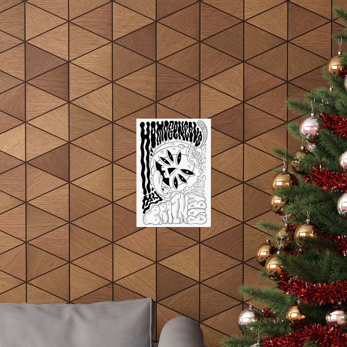 Monochrome Pumpkin Poster — Matte Vertical Art Print