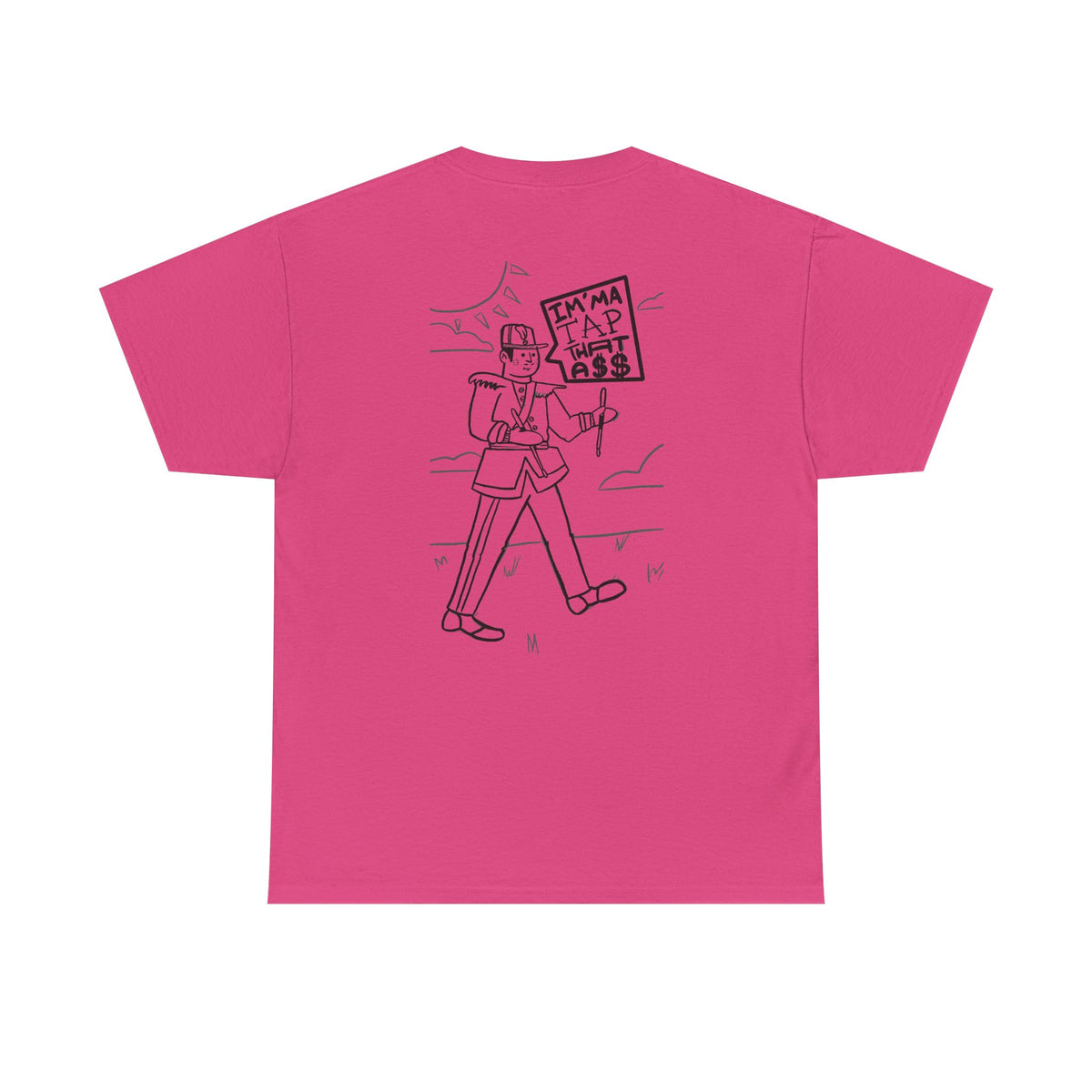 Protester Line Art Tee — Minimalist March Graphic T-Shirt