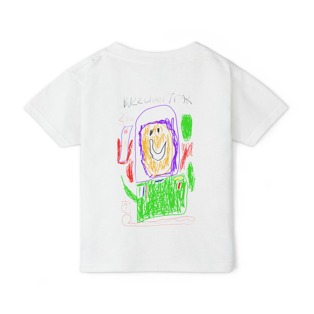 Kids' Crayon Art T‑Shirt — Hand‑Drawn Buzz Lightyear Toddler Tee