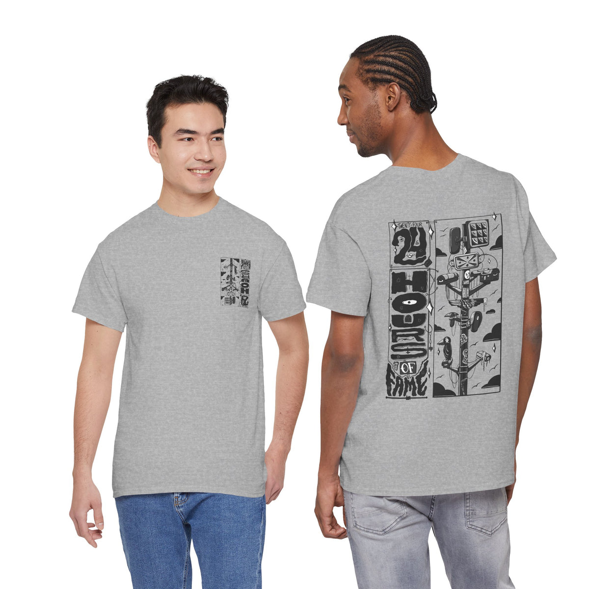 "24 Hours of Fame" - Graphic Tee (Back Print w/ F.T.W.) (Gildan 5K)