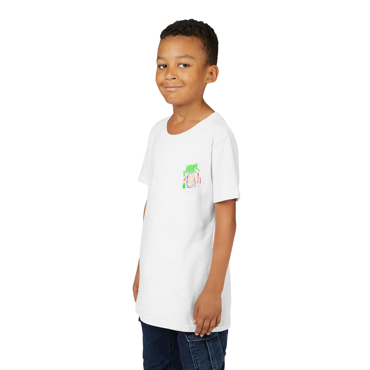 Kids Drawing Tee – Hand‑Drawn Buzz Short Sleeve Shirt