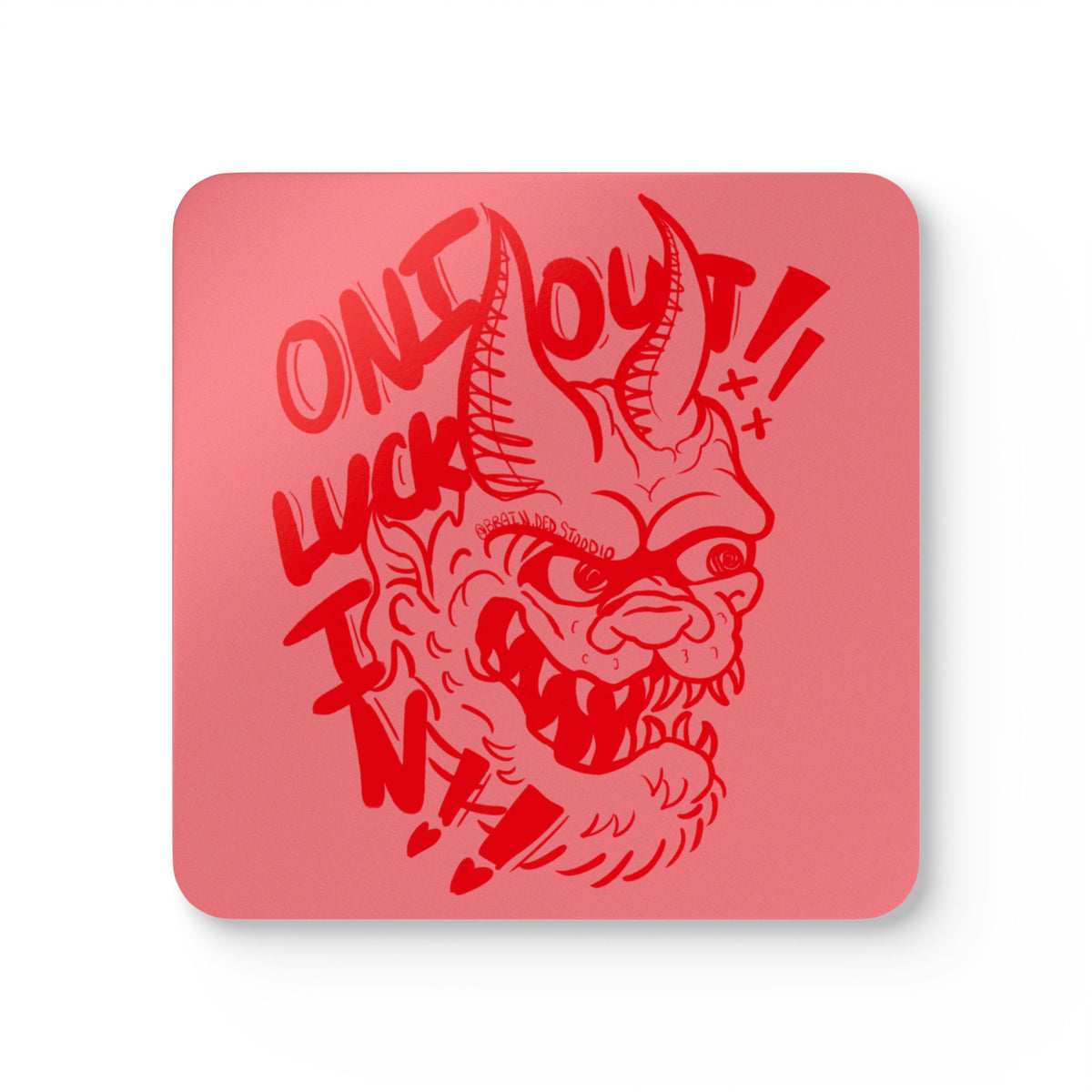"ONI OUT, LUCK IN" - 4 Coaster Set