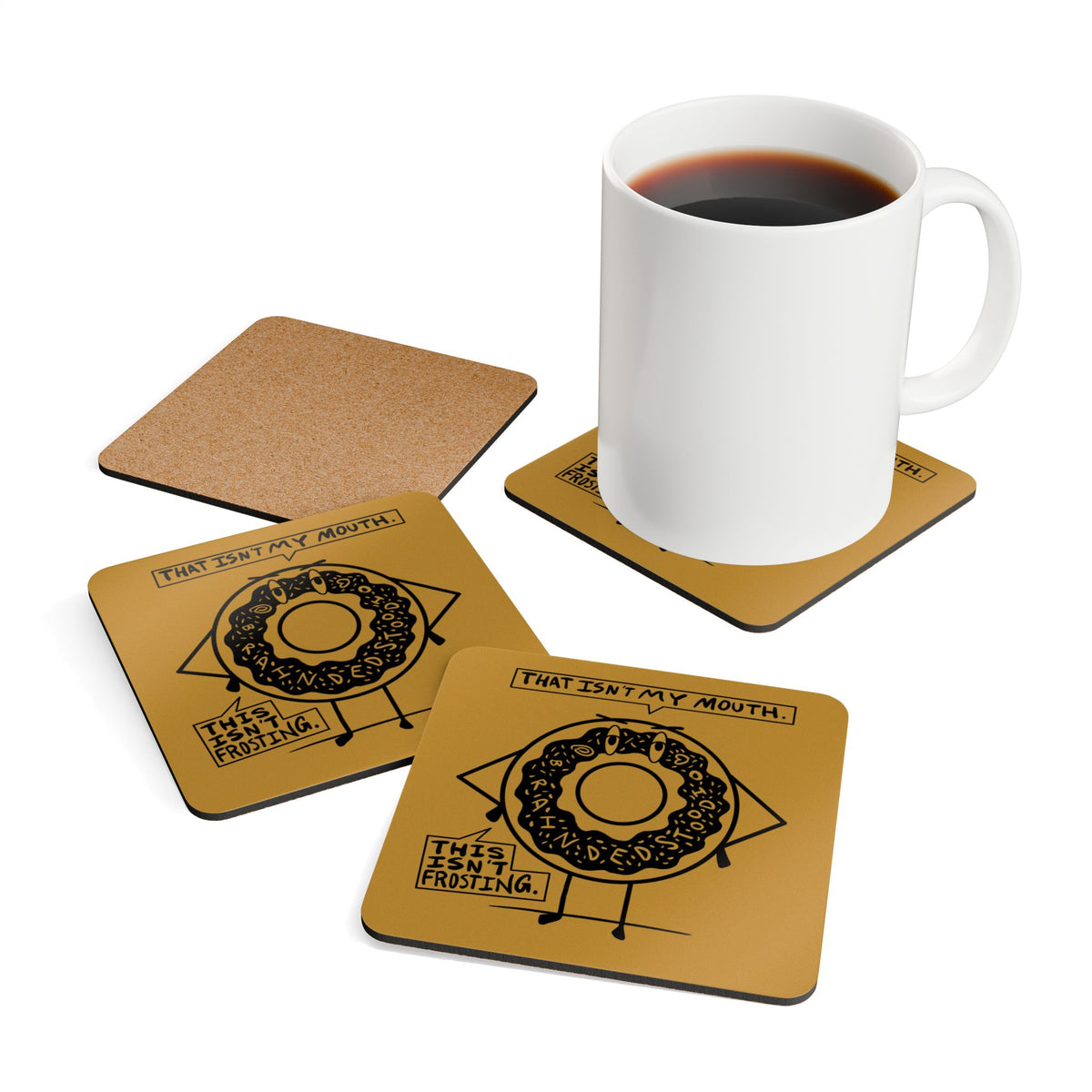 "DEMENTED DONUT" - 4 Coaster Set