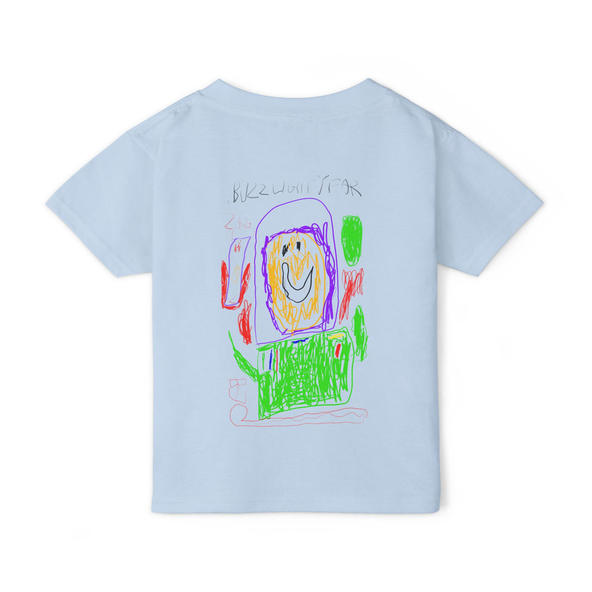 Kids' Crayon Art T‑Shirt — Hand‑Drawn Buzz Lightyear Toddler Tee