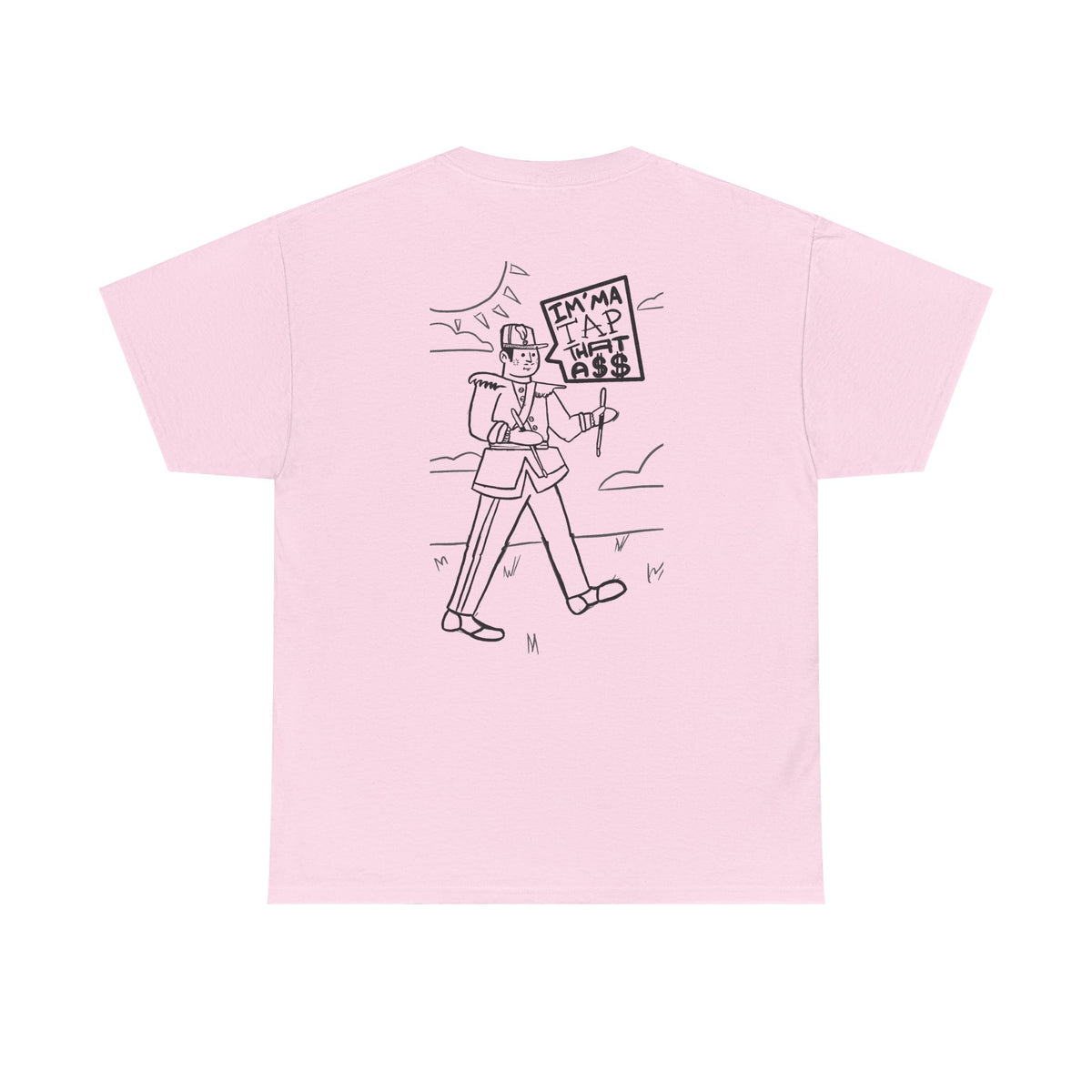Protester Line Art Tee — Minimalist March Graphic T-Shirt