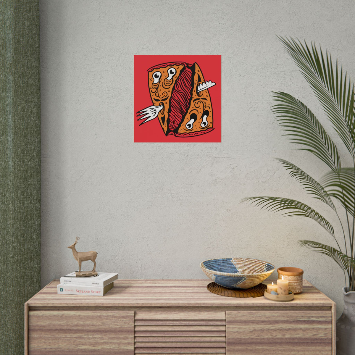 "PIZZA FACE" - Rolled Poster Print (Square) (Matte/Glossy/Satin)