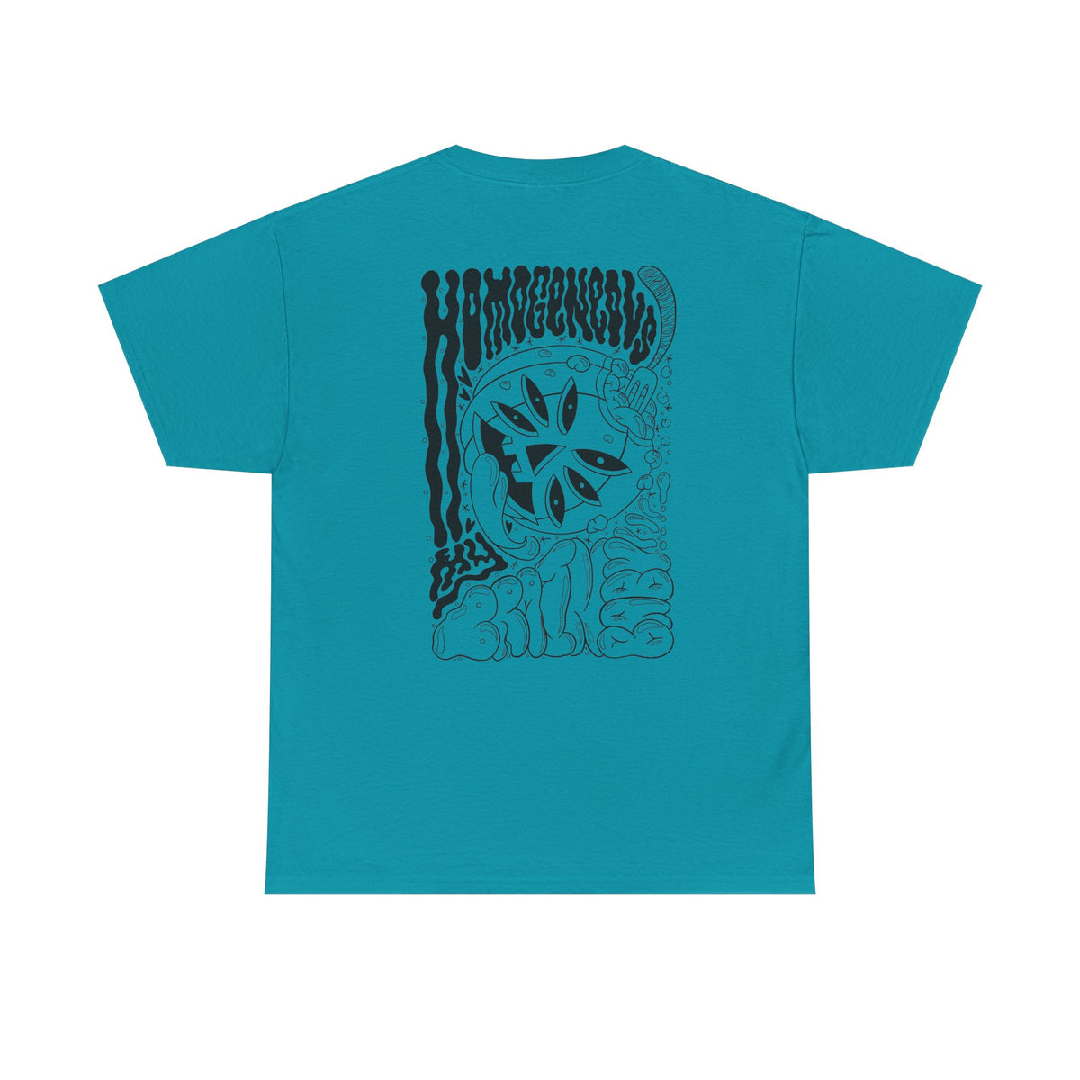 Monochrome Pumpkin Graphic Tee — Retro Black & White Pocket + Back Print