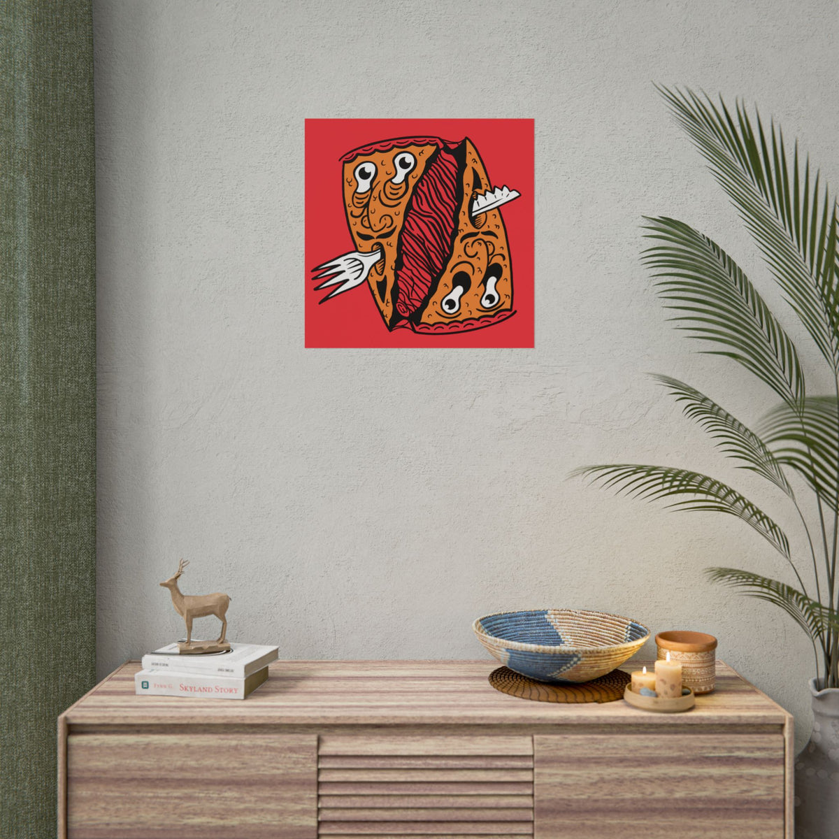 "PIZZA FACE" - Rolled Poster Print (Square) (Matte/Glossy/Satin)