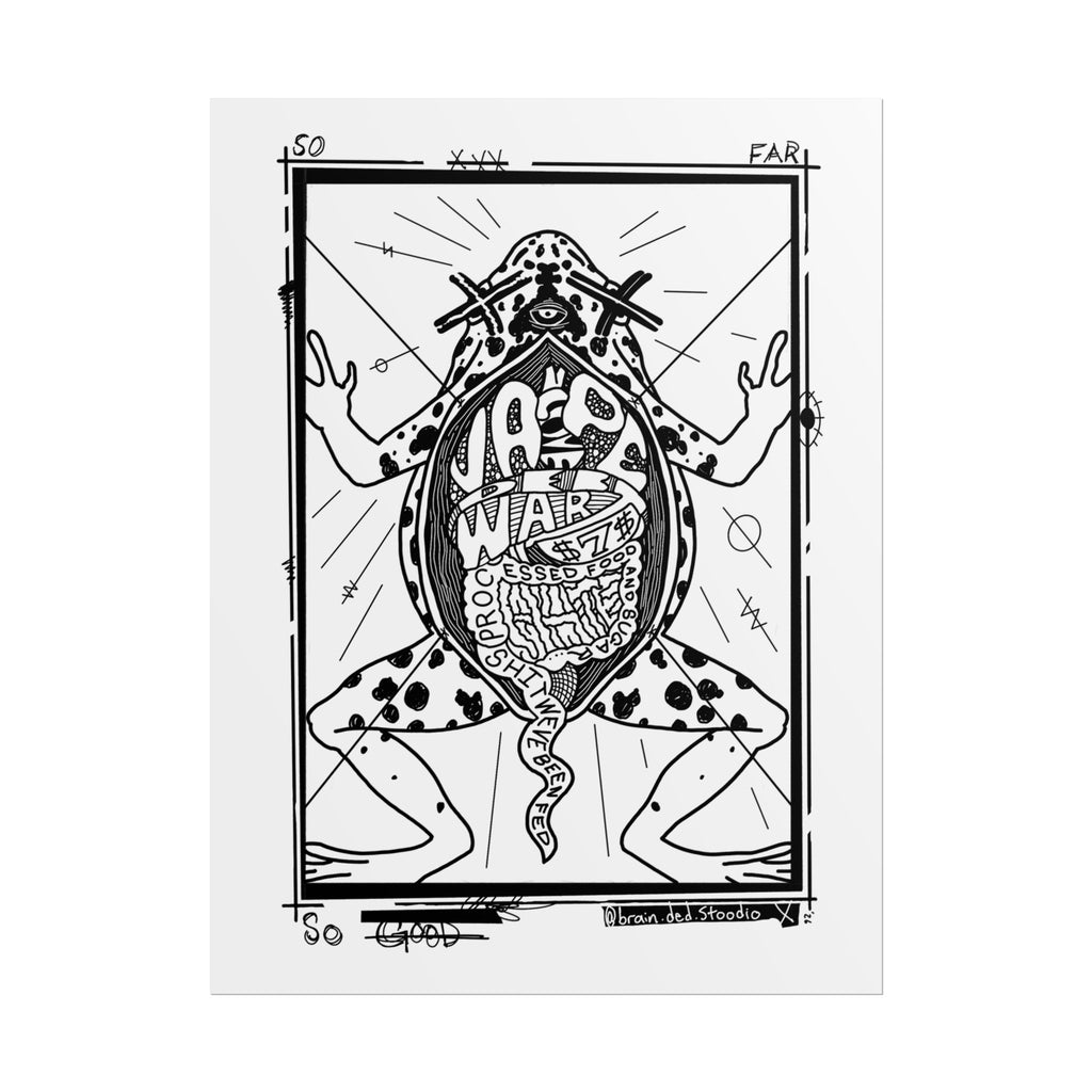 Rolled Poster — Black & White Surreal Frog Anatomy Art Print