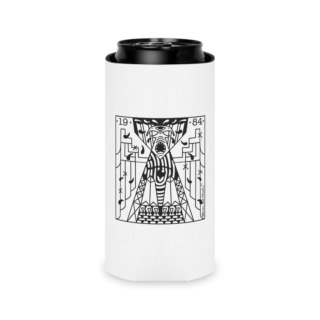 1984 Young and Naive USA Can Cooler — Retro Patriotic Beverage Insulator