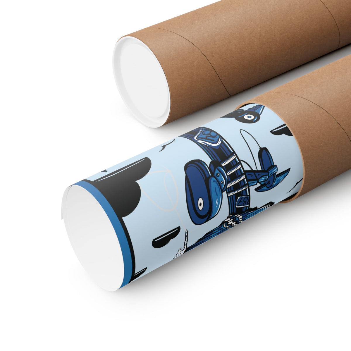Street Art Poster — '24hrs of Fame' Blue Telecom Pole Matte Print