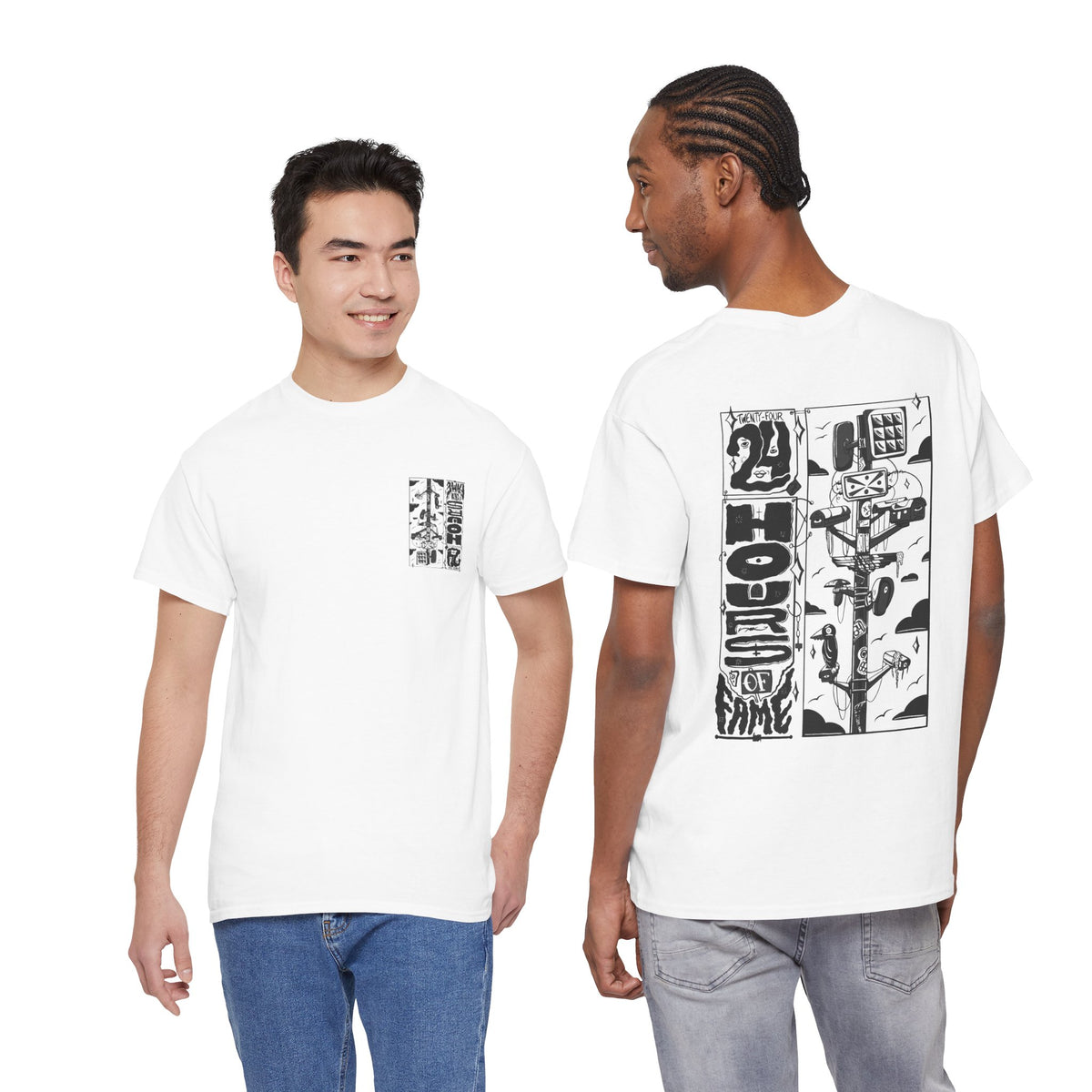 "24 Hours of Fame" - Graphic Tee (Back Print w/ F.T.W.) (Gildan 5K)