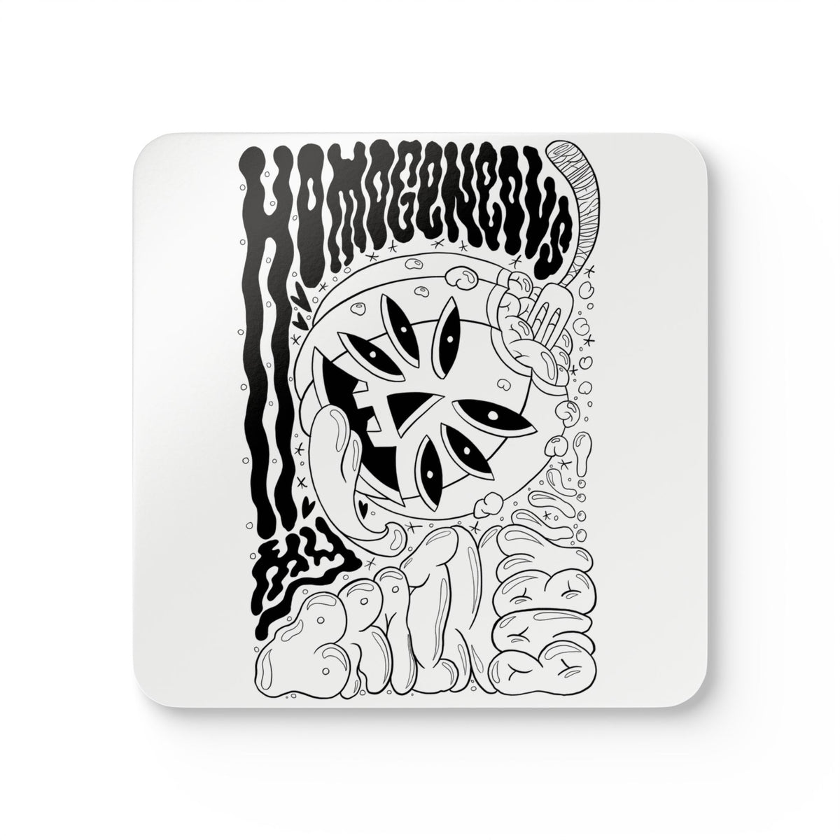 Monochrome Pumpkin Corkwood Coaster Set