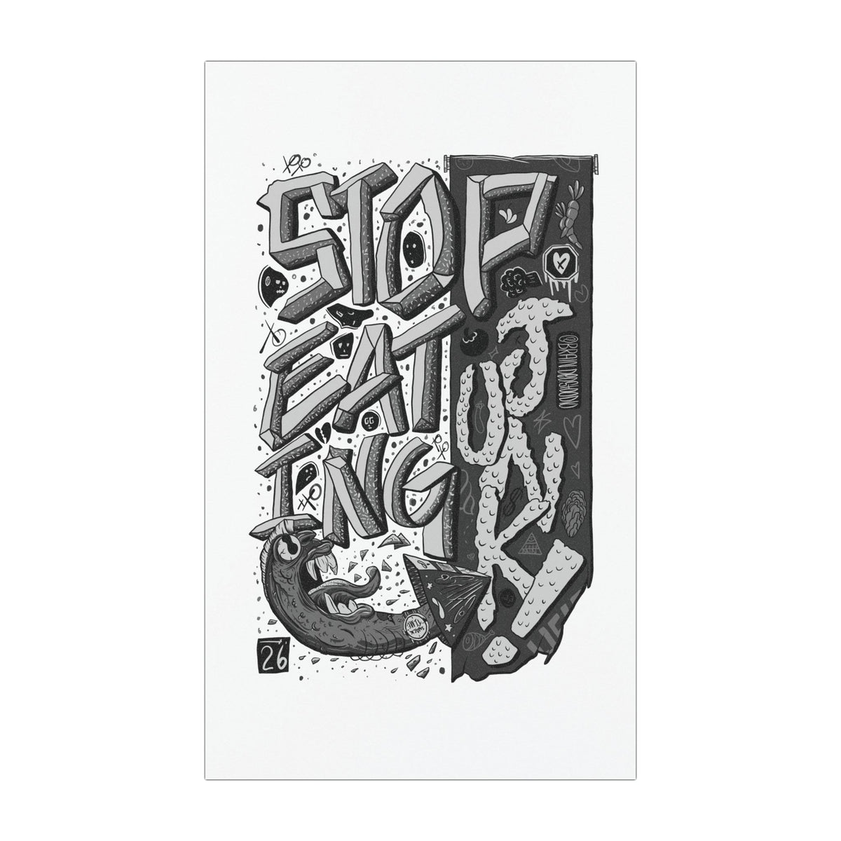 "Stop Eating Junk" - Car/Fridge Magnet