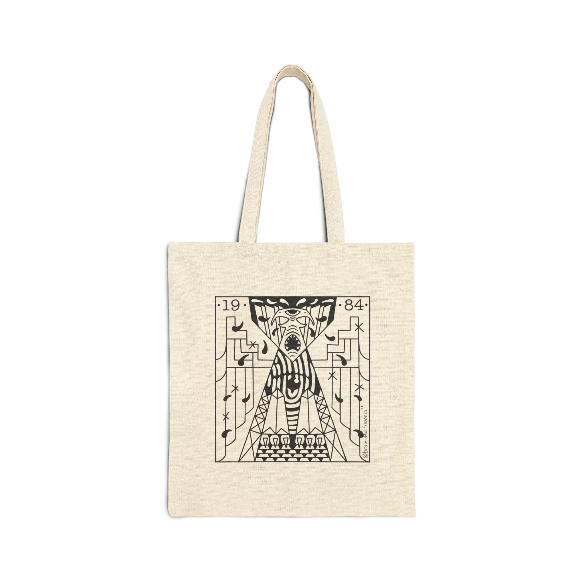 1984 Cotton Canvas Tote Bag — Dystopian Novel Quote Tote