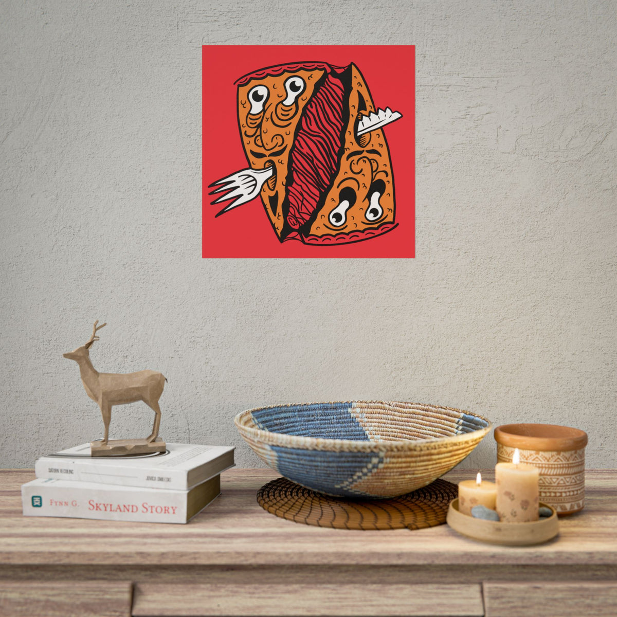 "PIZZA FACE" - Rolled Poster Print (Square) (Matte/Glossy/Satin)