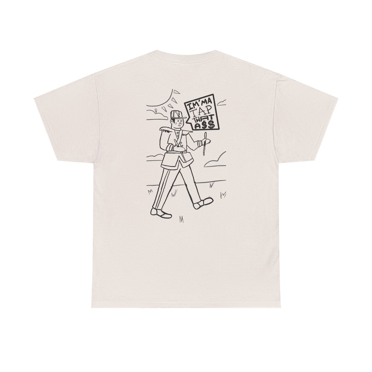 Protester Line Art Tee — Minimalist March Graphic T-Shirt