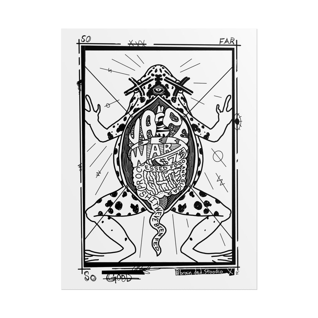 Rolled Poster — Black & White Surreal Frog Anatomy Art Print