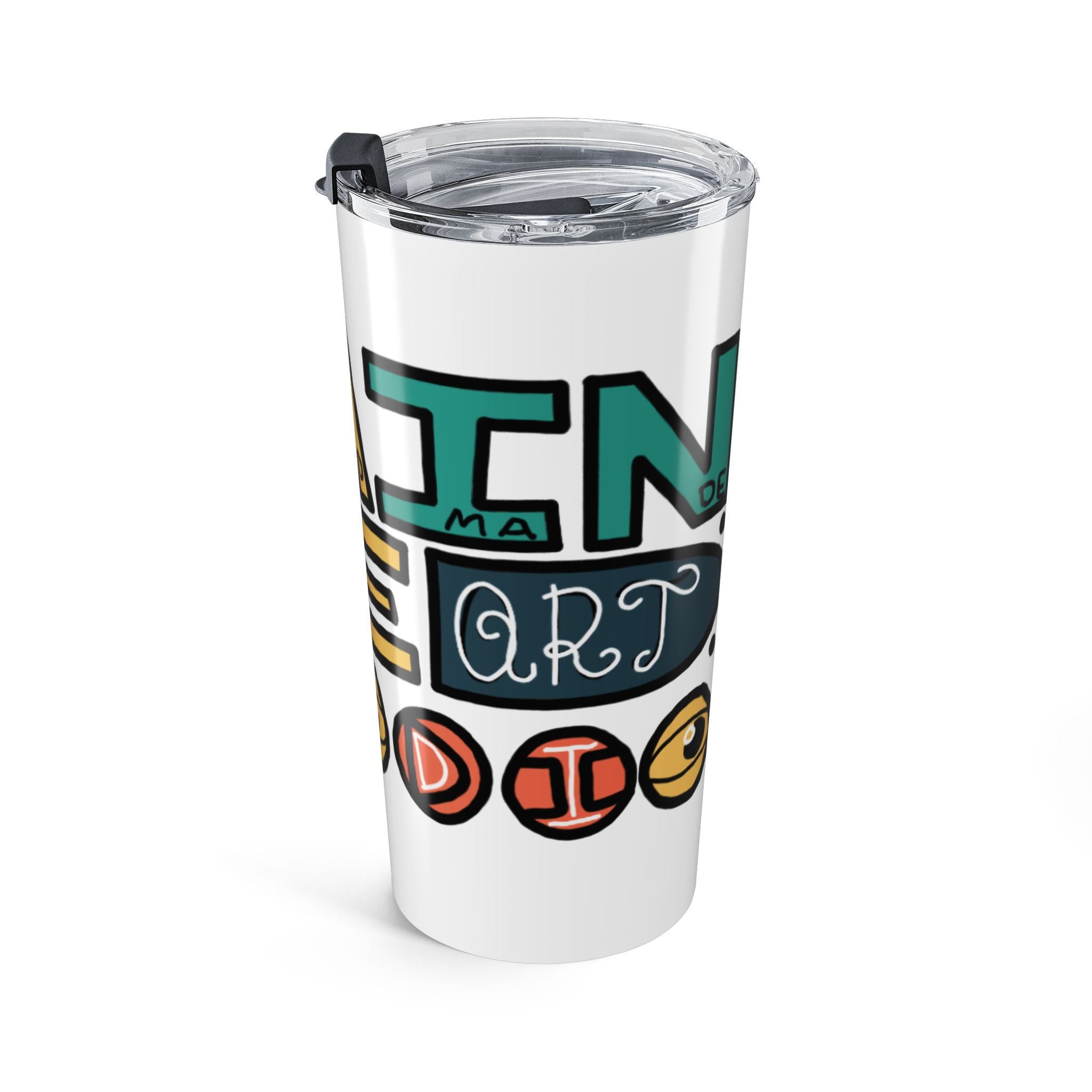 20oz Illustrated Travel Tumbler — brain.ded.stoodio Logo
