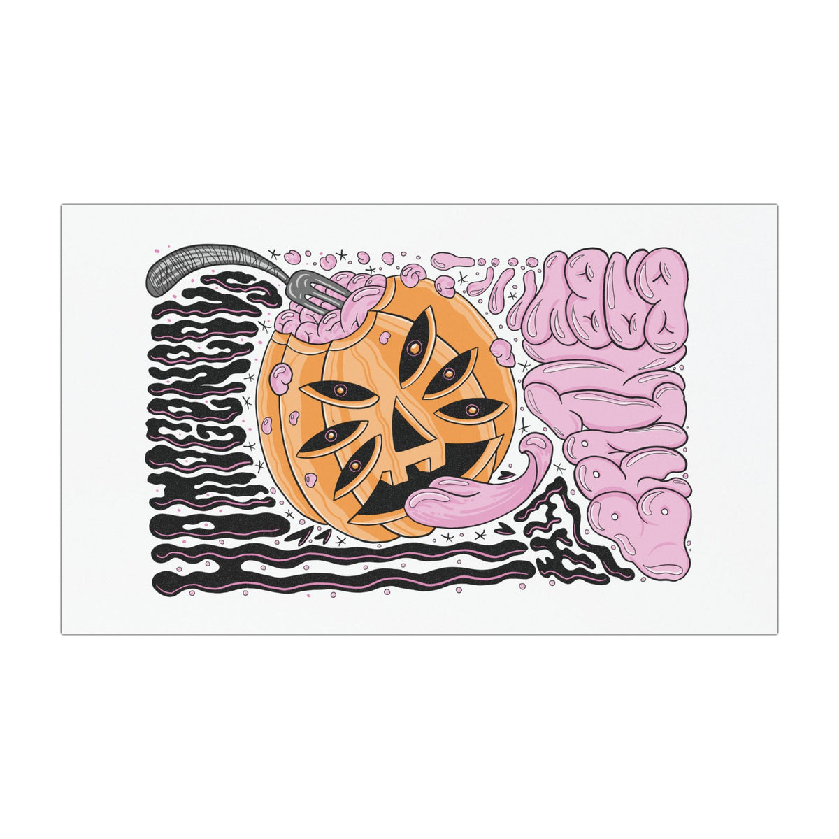Pumpkin Brain Car Magnet — Halloween Horror Decal