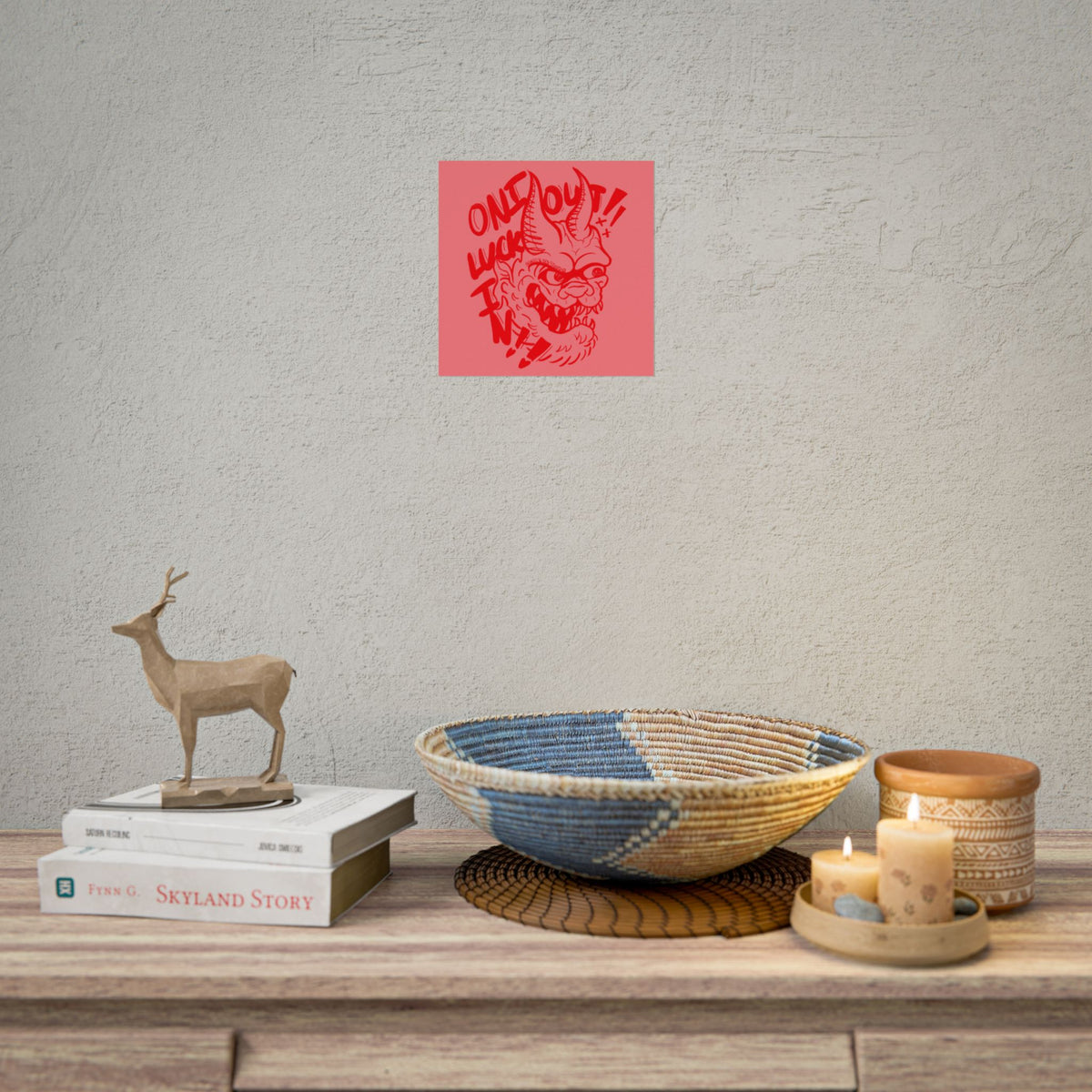 "ONI OUT, LUCK IN" - Rolled Poster Print (Square) (Matte/Glossy/Satin)