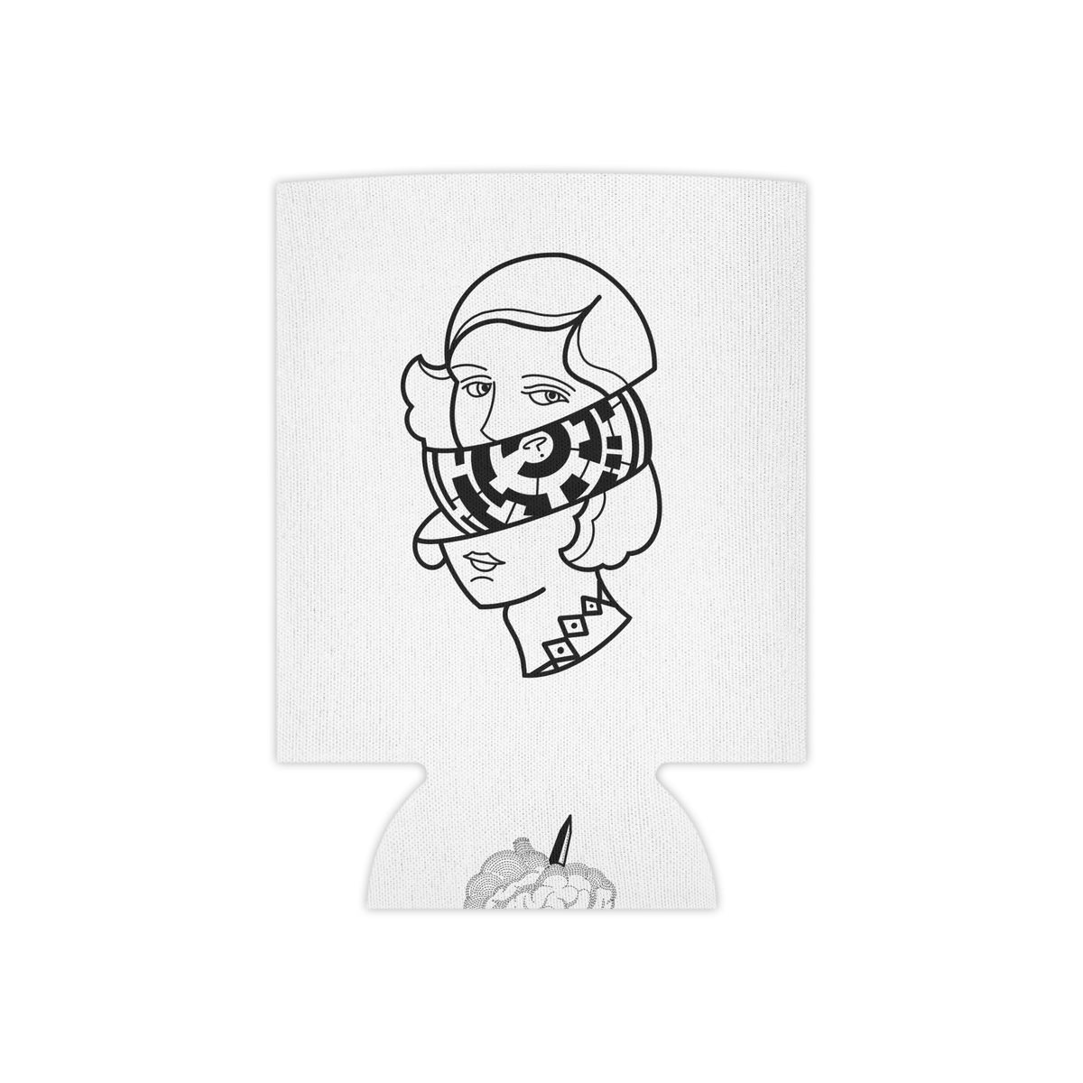 Lady Head Maze // Brain Ded Bookstore Logo - Can Cooler Koozie