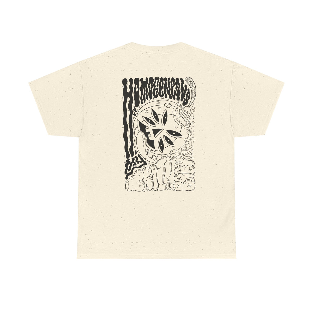 Monochrome Pumpkin Graphic Tee — Retro Black & White Pocket + Back Print