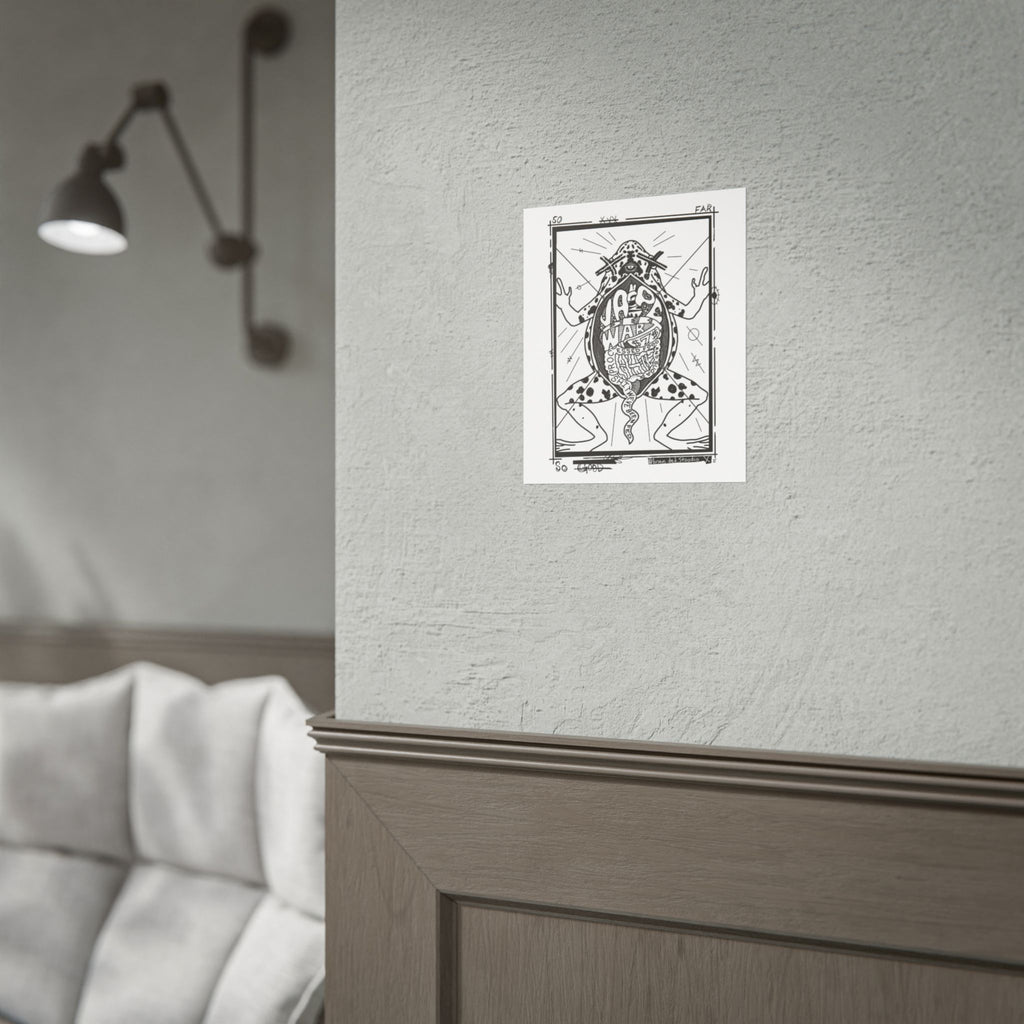 Rolled Poster — Black & White Surreal Frog Anatomy Art Print