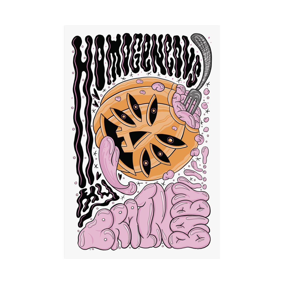 Psychedelic Pumpkin Poster — Matte Vertical Art Print