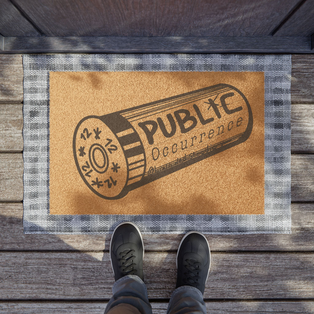 Doormat - 'Public Occurrence' 12 Gauge Shotgun Shell Coir Welcome Mat