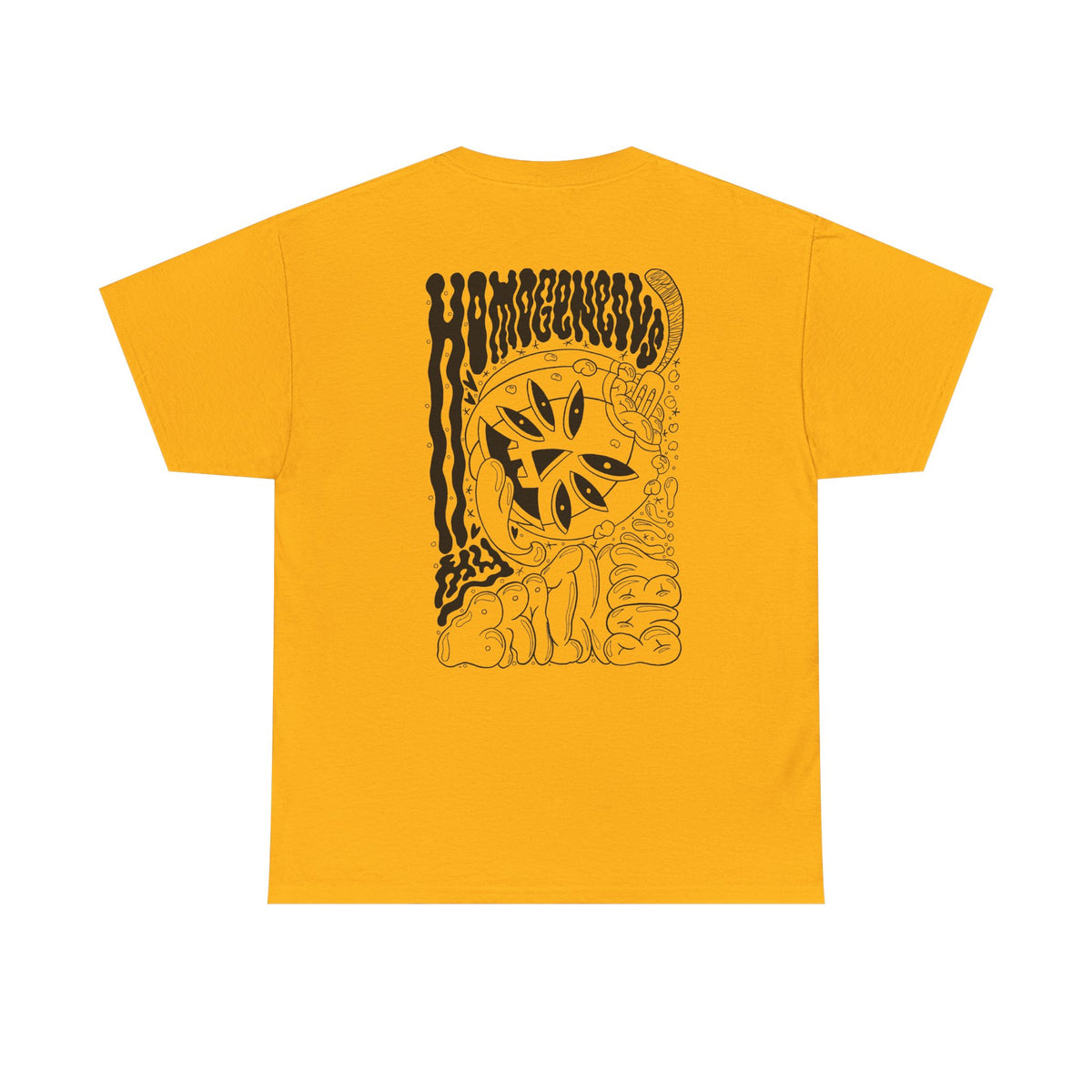 Monochrome Pumpkin Graphic Tee — Retro Black & White Pocket + Back Print