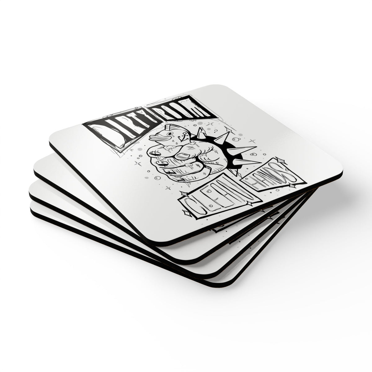 Cork Coaster Set — Rubber Ducky Art Drink Coasters