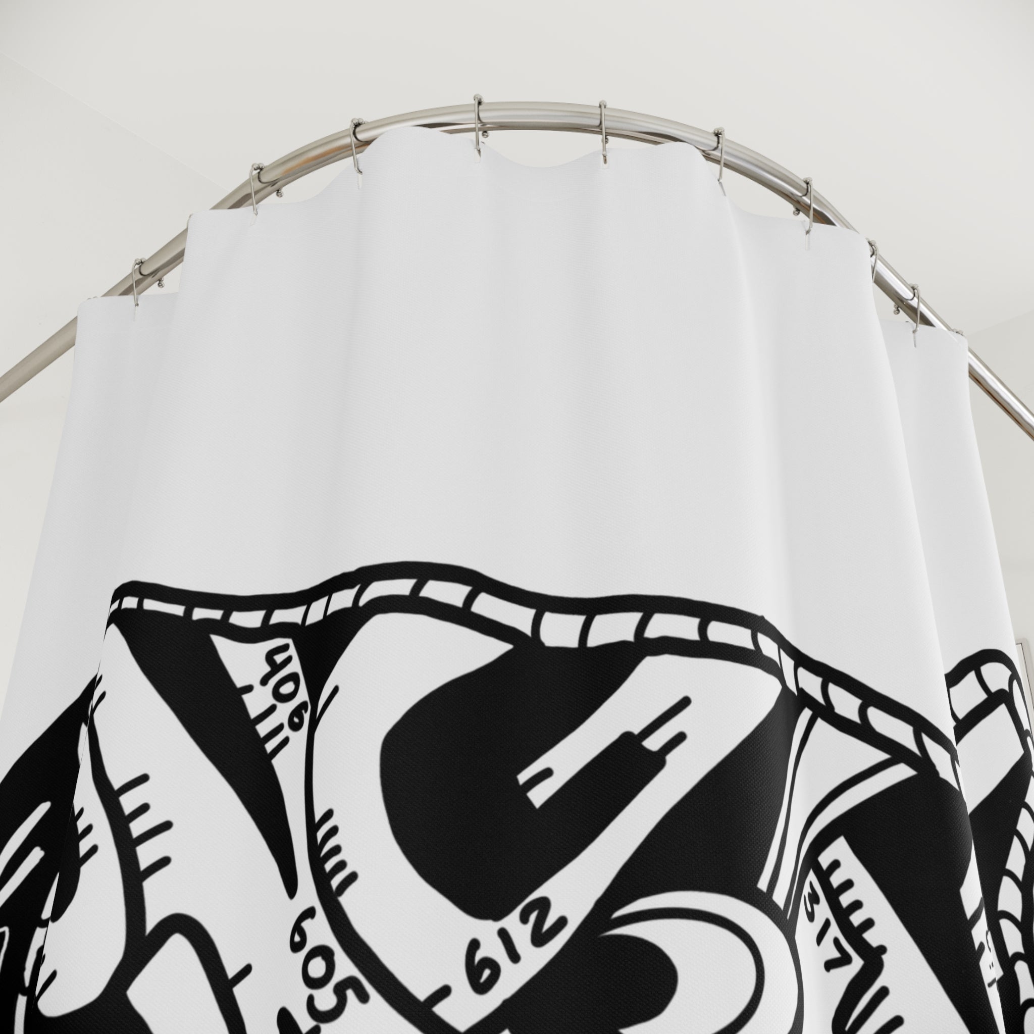 Young & Naive -  Black & White Hand-Drawn USA Map Typography