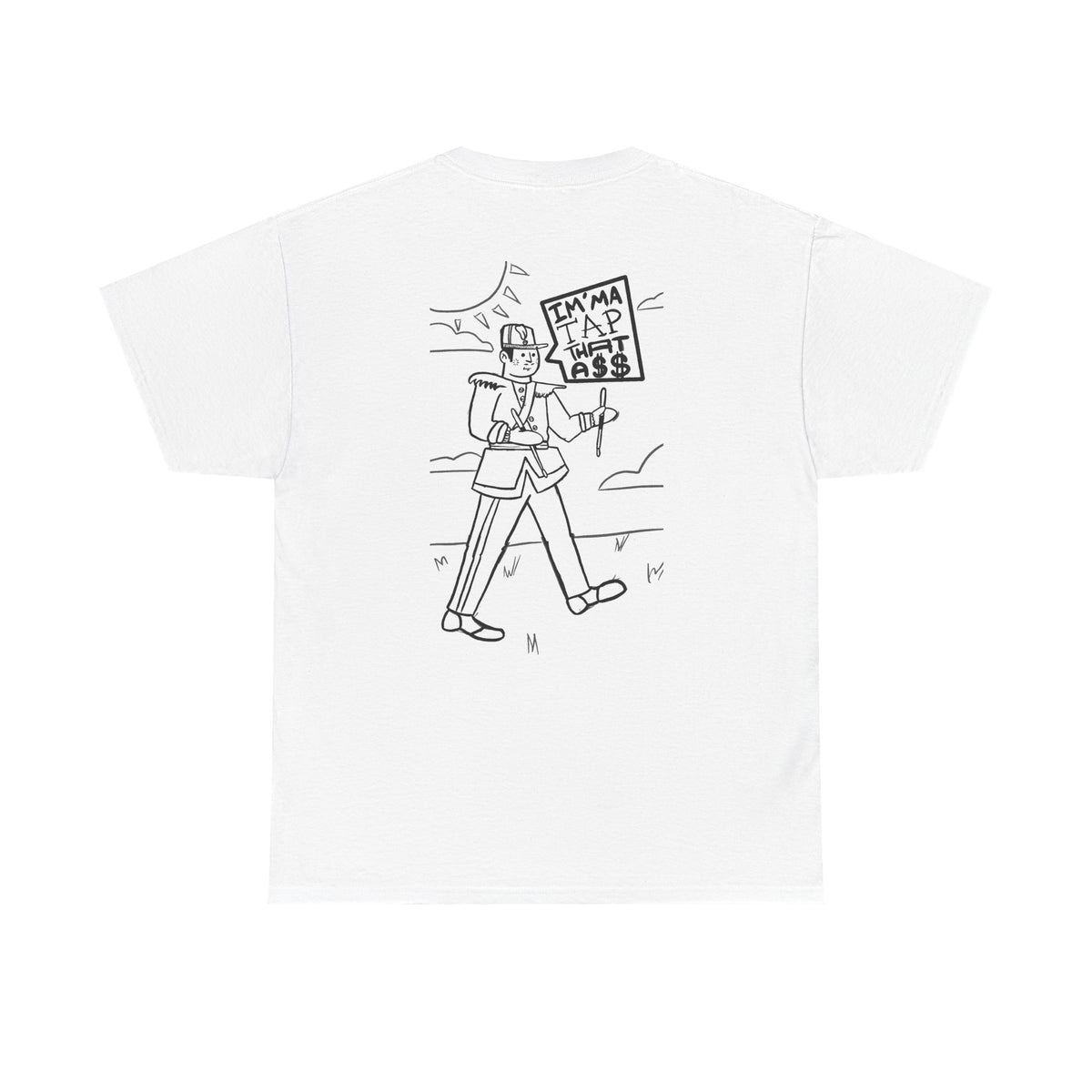 Protester Line Art Tee — Minimalist March Graphic T-Shirt