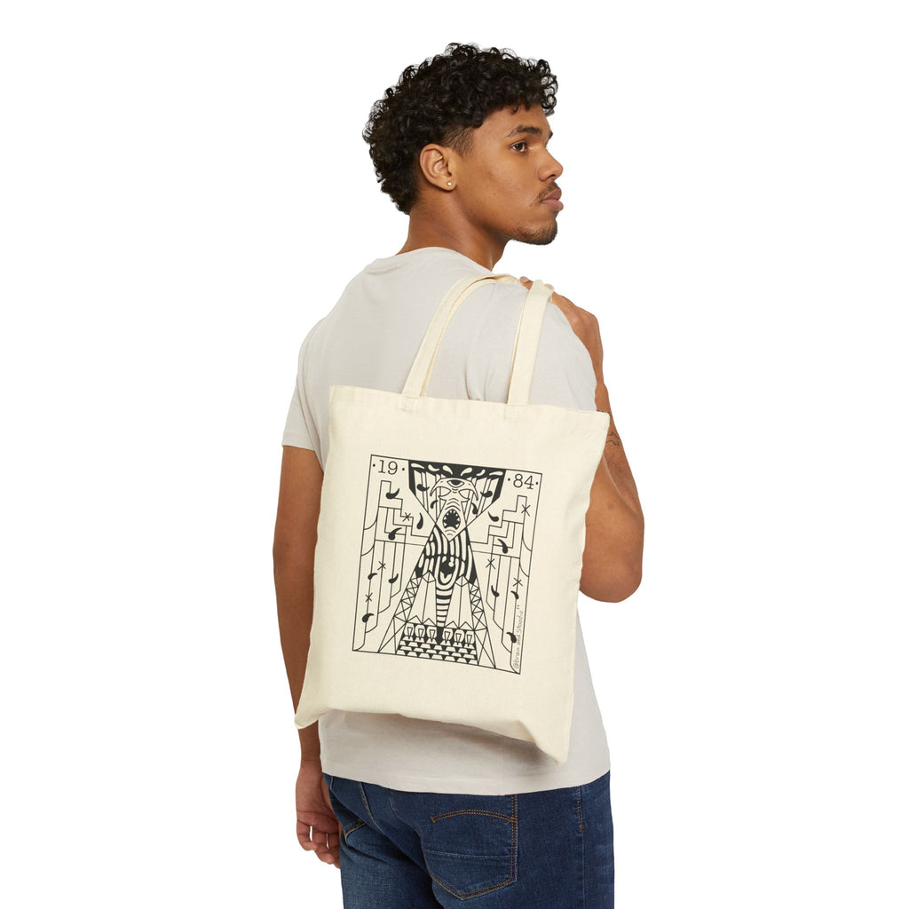 1984 Cotton Canvas Tote Bag — Dystopian Novel Quote Tote