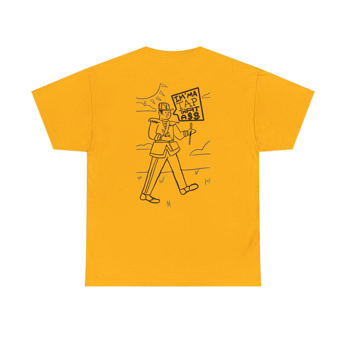 Protester Line Art Tee — Minimalist March Graphic T-Shirt