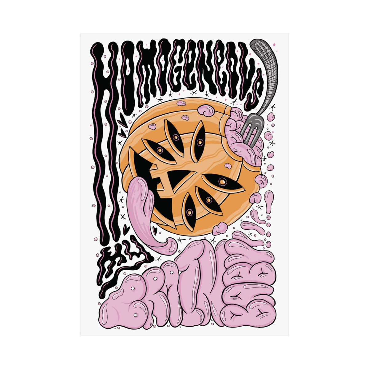Psychedelic Pumpkin Poster — Matte Vertical Art Print
