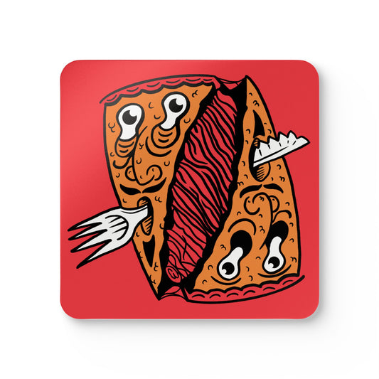 "PIZZA FACE" - 4 Coaster Set