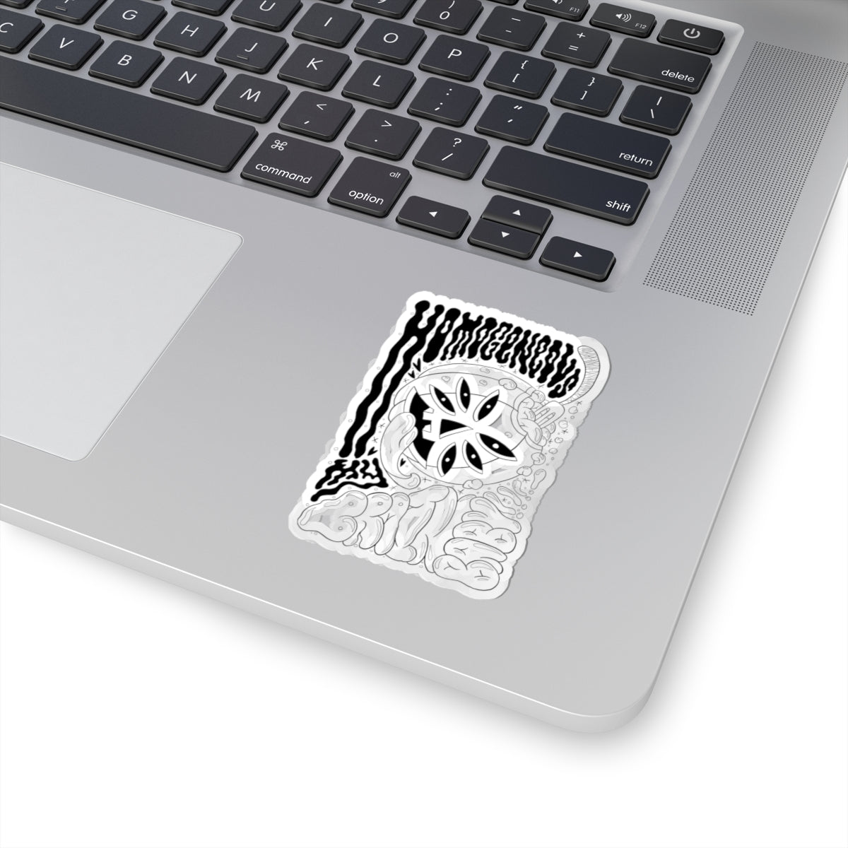 Monochrome  Pumpkin Brain Kiss-Cut Sticker