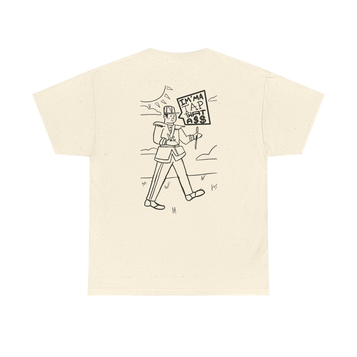 Protester Line Art Tee — Minimalist March Graphic T-Shirt