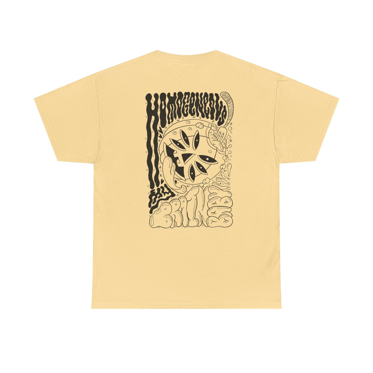 Monochrome Pumpkin Graphic Tee — Retro Black & White Pocket + Back Print